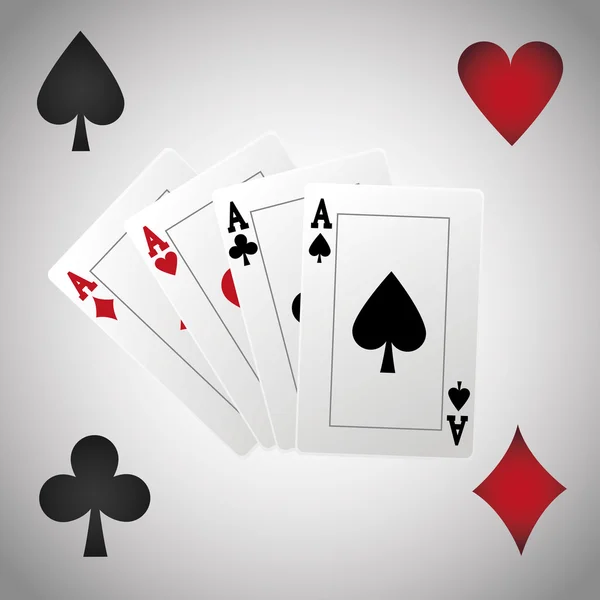 Poker design, carte e concetto di gioco,, giochi da casinò — Vettoriale Stock