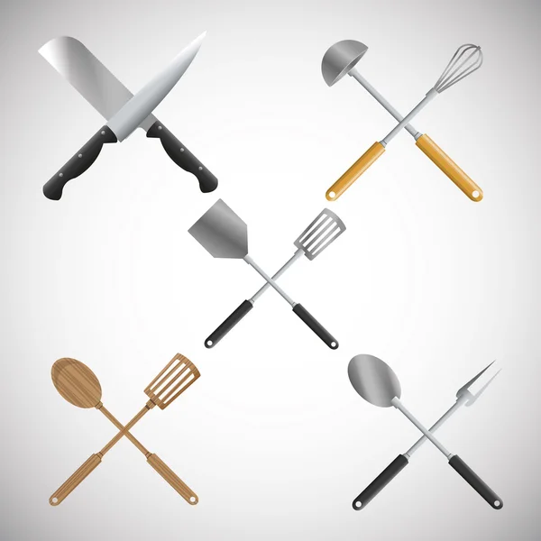 Illustration d'outils de cuisine, vecteur modifiable — Image vectorielle