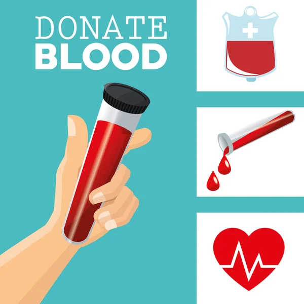 血寄付の設計、医療・健康の概念 — ストックベクタ