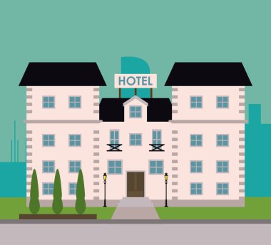 Otel tasarımı. Service simgesini. Düz illüstrasyon, vektör