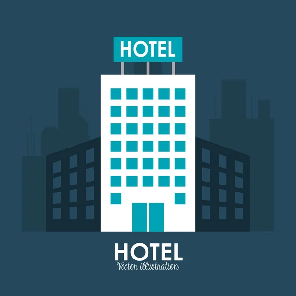 Diseño del hotel. Icono de servicio. Ilustración plana, vector — Vector de stock