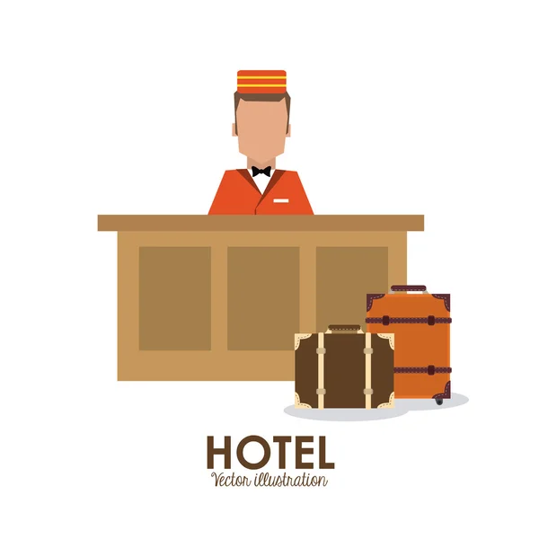 Diseño del hotel. Icono de servicio. Ilustración plana, vector — Vector de stock