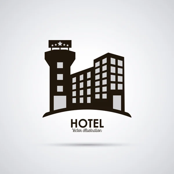 Design van het hotel. Pictogram van de service. Vlakke afbeelding, vector — Stockvector