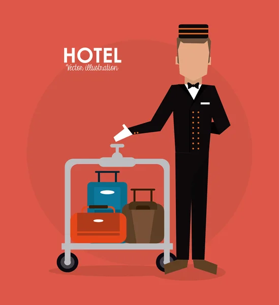 Diseño del hotel. Icono de servicio. Ilustración plana, vector — Vector de stock