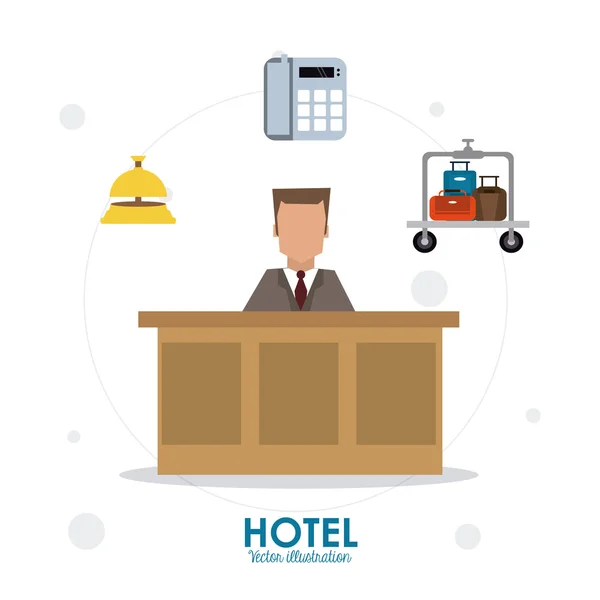 Hotel design. Ikona usługi. Ilustracja płaskie, wektor — Wektor stockowy