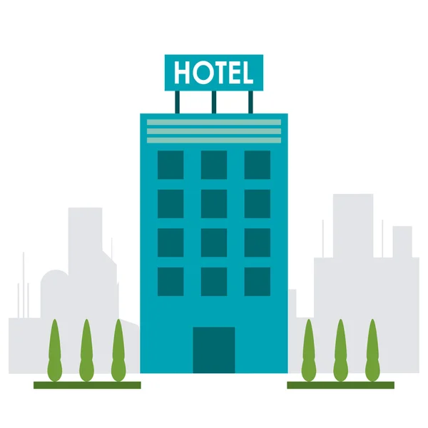 Design van het hotel. Pictogram van de service. Vlakke afbeelding, vector — Stockvector