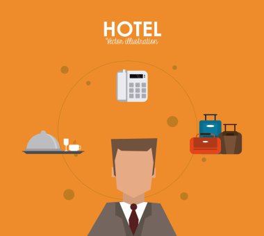 Otel tasarımı. Service simgesini. Düz illüstrasyon