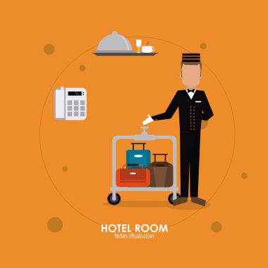 Otel tasarımı. Service simgesini. Düz illüstrasyon