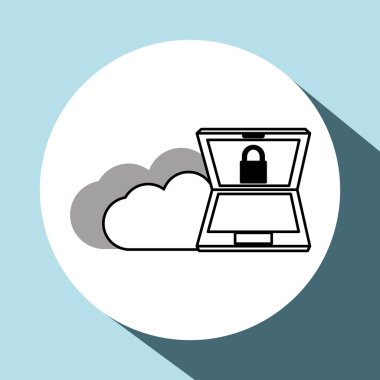 Güvenlik sistemi tasarımı. Koruma simgesi. izole illüstrasyon, vektör