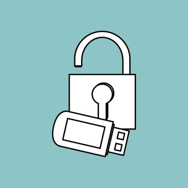 Güvenlik sistemi tasarımı. Koruma simgesi. izole illüstrasyon, vektör