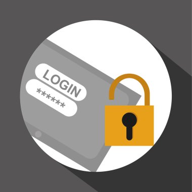 Güvenlik sistemi tasarımı. Koruma simgesi. izole illüstrasyon, vektör