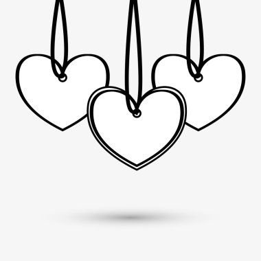 Tasarım seviyorum. romantik simgesi. Renkli resimde, vektör