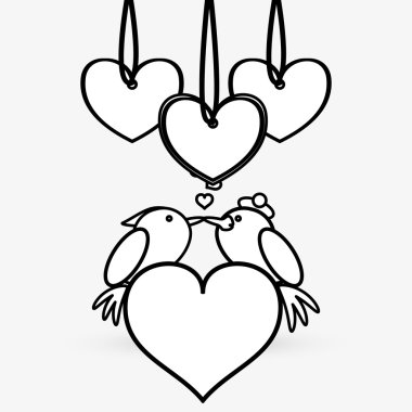 Tasarım seviyorum. romantik simgesi. Renkli resimde, vektör