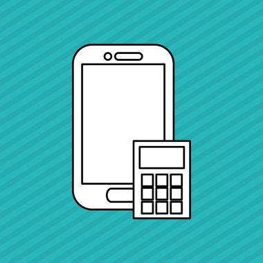 teknoloji tasarım. akıllı telefon simgesi. Renkli resimde, vektör