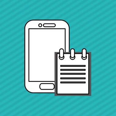 teknoloji tasarım. akıllı telefon simgesi. Renkli resimde, vektör