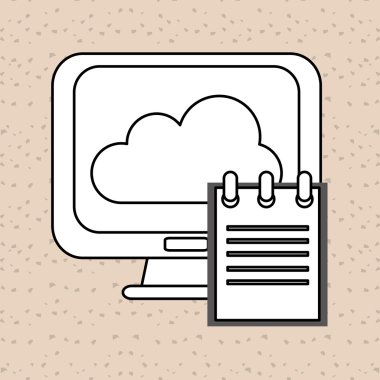 teknoloji tasarım. bilgisayar kutsal kişilerin resmi. Renkli resimde, vektör