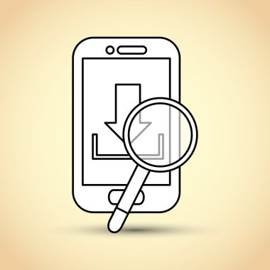 teknoloji tasarım. akıllı telefon simgesi. Renkli resimde, vektör