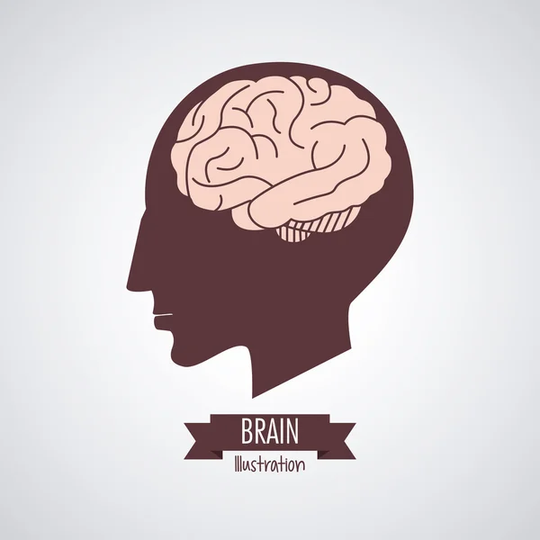 脳のデザイン。心のアイコン。カラフルなイラスト — ストックベクタ