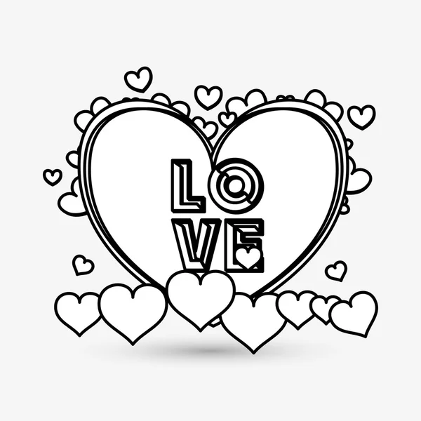 Любовный дизайн. романтическая икона Красочная иллюстрация, вектор — стоковый вектор
