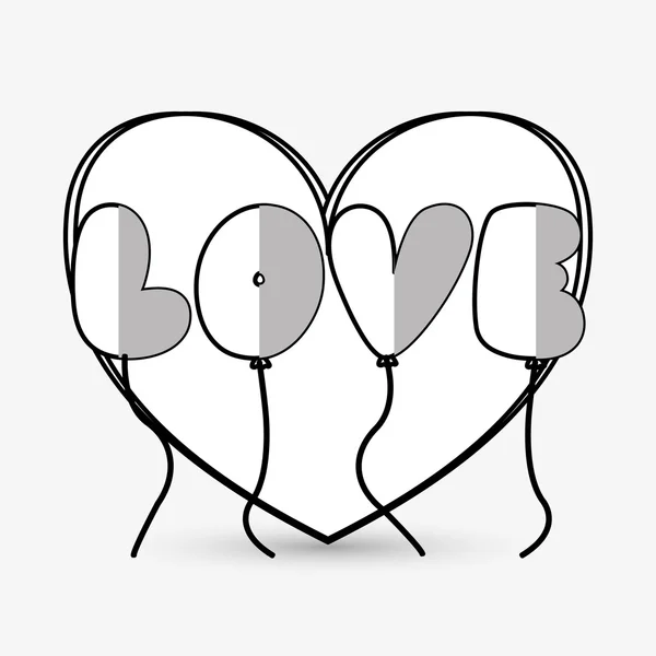 Liebe Design. Romantische Ikone. farbenfrohe Illustration, Vektor — Stockvektor