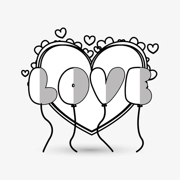 Diseño de amor. icono romántico. Ilustración colorida, vector — Archivo Imágenes Vectoriales