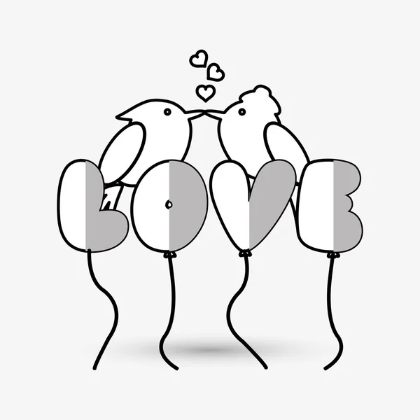 Design de amor. ícone romântico. Ilustração colorida, vetor — Vetor de Stock