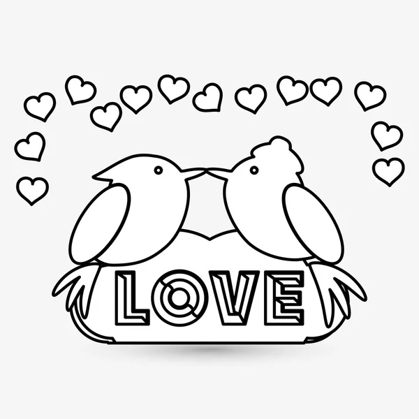 Любовный дизайн. романтическая икона Красочная иллюстрация, вектор — стоковый вектор