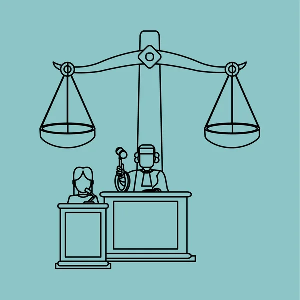 Diseño de leyes. Icono de justicia. Fondo gris, ilustración vectorial — Archivo Imágenes Vectoriales
