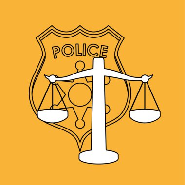 Hukuk tasarım. Adalet simgesi. Gri arka plan, vektör çizim