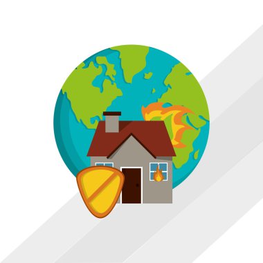 Sigorta tasarım. Koruma simgesi. Düz illüstrasyon