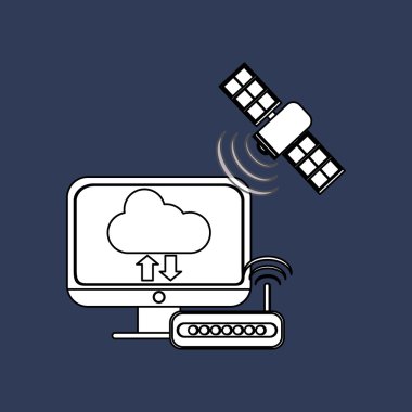 İletişim tasarımı. Internet kavramı. İzole illüstrasyon, vektör