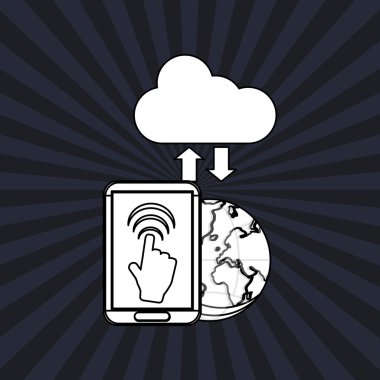 İletişim tasarımı. Internet kavramı. İzole illüstrasyon, vektör