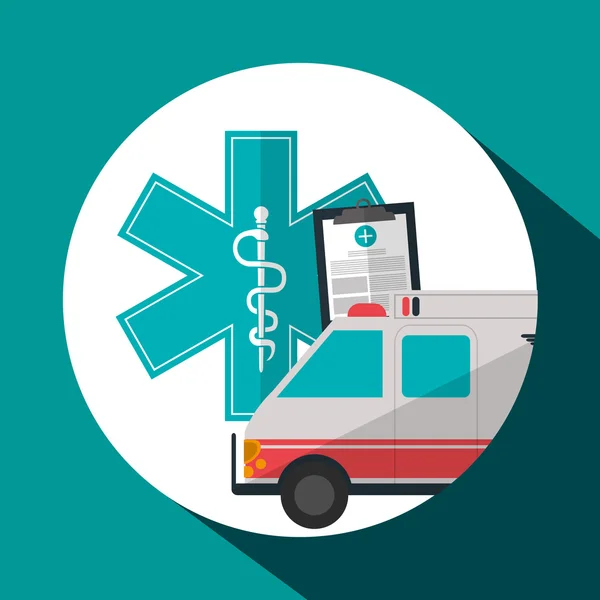 Diseño de atención médica. Icono de atención médica. Colorida ilustración — Archivo Imágenes Vectoriales