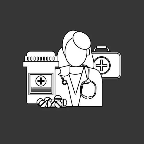 Diseño de atención médica. Icono de atención médica. Colorida ilustración — Vector de stock