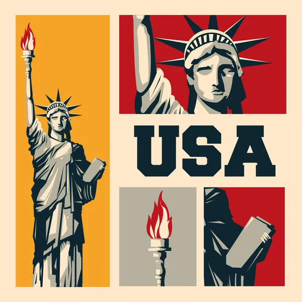 Diseño de Estados Unidos. Icono americano. Ilustración plana — Vector de stock