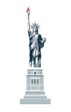 ABD tasarım. Amerikan simgesi. Düz illüstrasyon