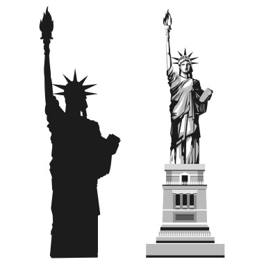 ABD tasarım. Amerikan simgesi. Düz illüstrasyon