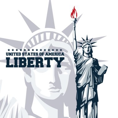 ABD tasarım. Amerikan simgesi. Düz illüstrasyon