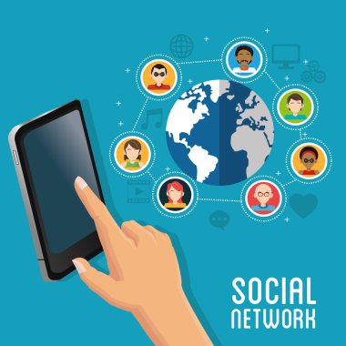 Sosyal Medya tasarım. Gadget'ı simgesi. Multimedya illüstrasyon