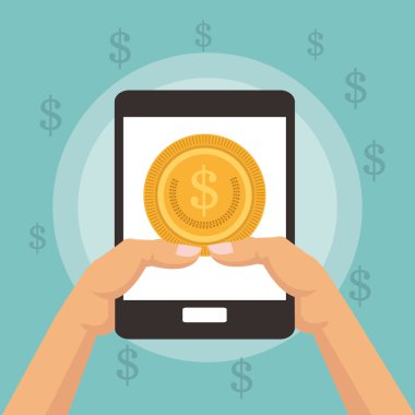 Para tasarım. mali madde. Düz illüstrasyon, düzenlenebilir vektör