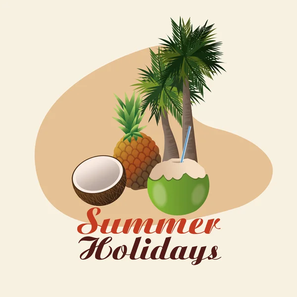 Design de verão. Ícone de férias. Ilustração colorida, vetor gra — Vetor de Stock