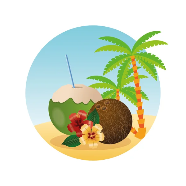 Design de verão. Ícone de férias. Ilustração colorida, vetor gra —  Vetores de Stock
