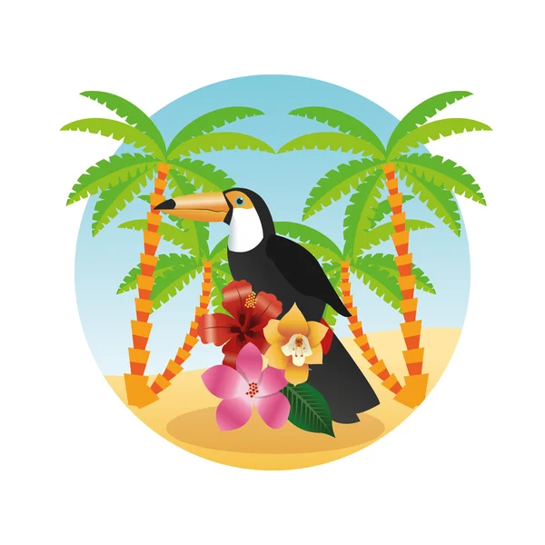 Diseño de verano. Icono de vacaciones. Ilustración colorida, vector gra — Vector de stock