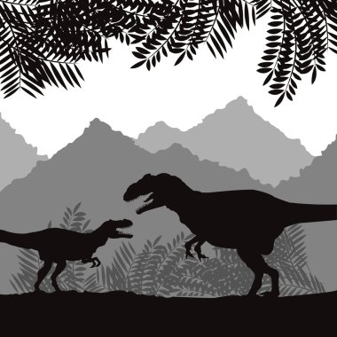 Dinozor simgesi tasarım, vektör çizim