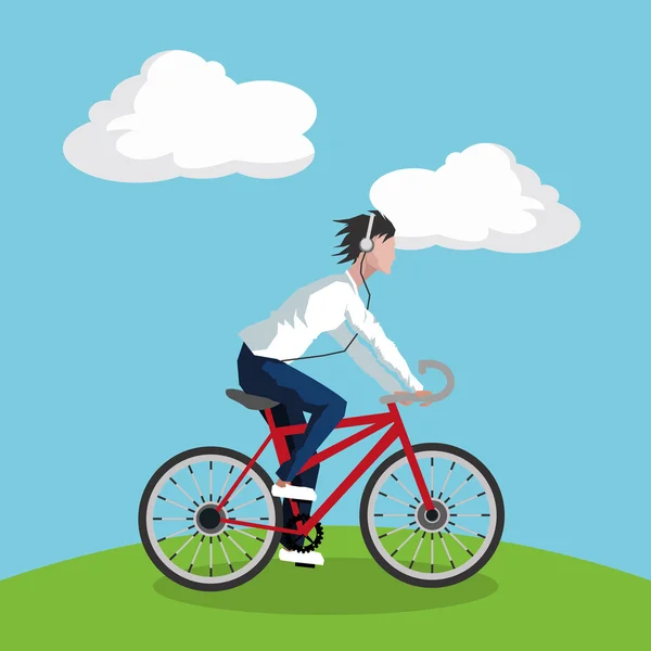 Montar um design de bicicleta, ilustração vetorial — Vetor de Stock