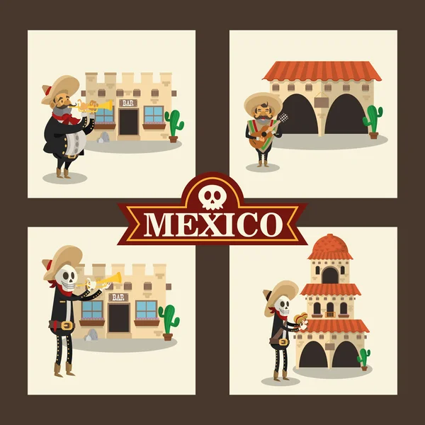 Design de cultura mexicana, ilustração vetorial — Vetor de Stock