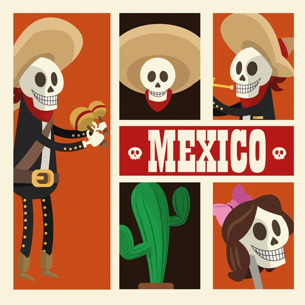 Дизайн мексиканской культуры, векторная иллюстрация — стоковый вектор