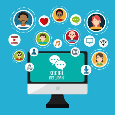 Sosyal Medya tasarım. Ağ simgesi. Teknoloji kavramı