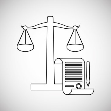 Hukuk kavramı. Adalet simgesi. Renkli simge, düzenlenebilir vektör