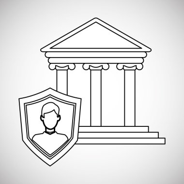 Hukuk kavramı. Adalet simgesi. Renkli simge, düzenlenebilir vektör